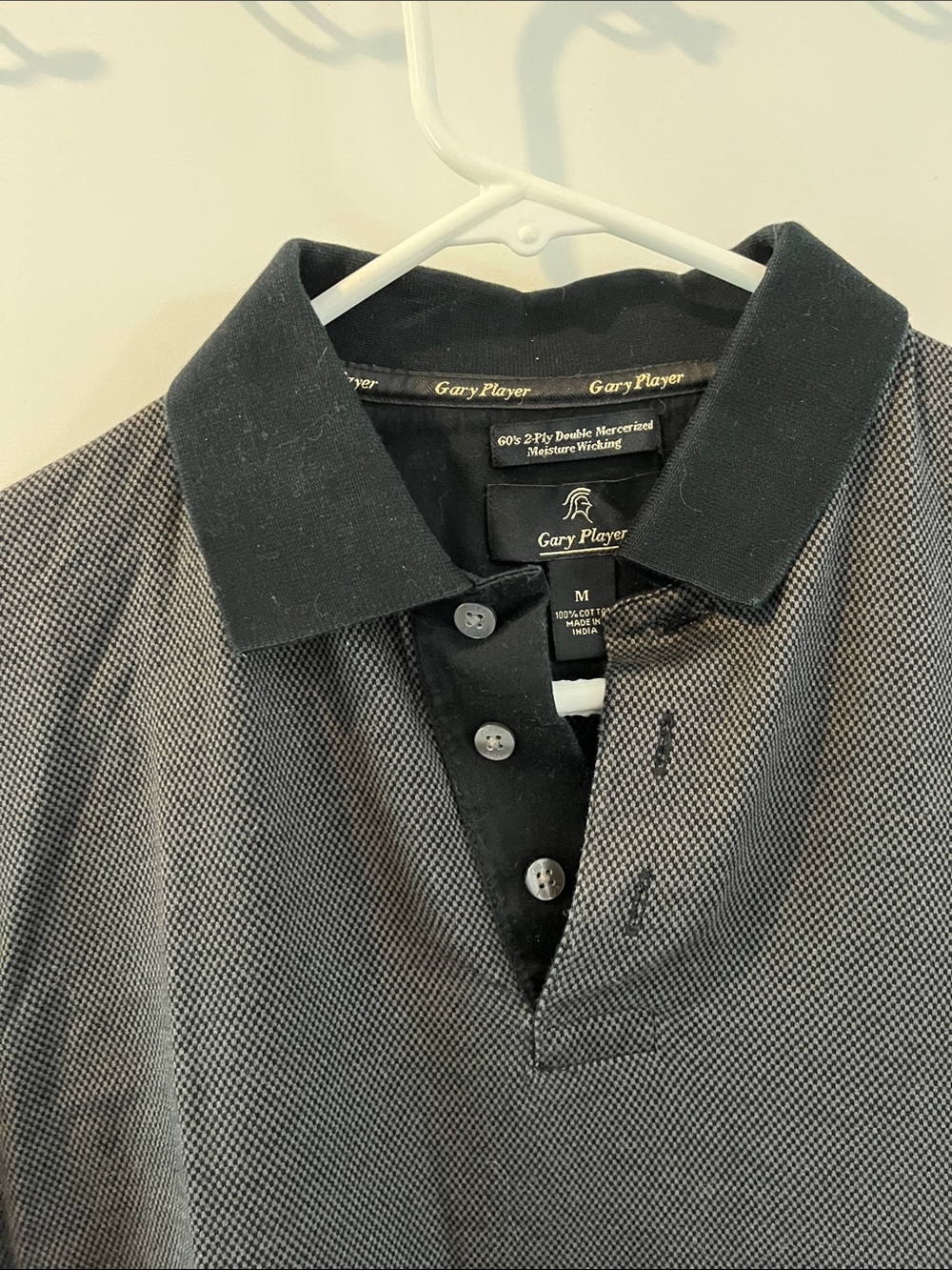 Gary Player Men's Black Micro-Texture Polo